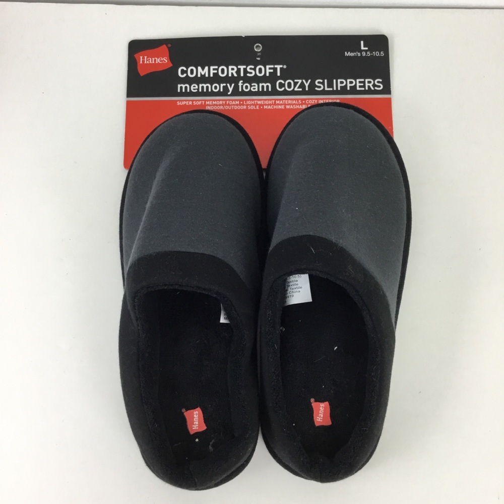 Hanes Men’s Slippers Indoor Outdoor Soles Size L New